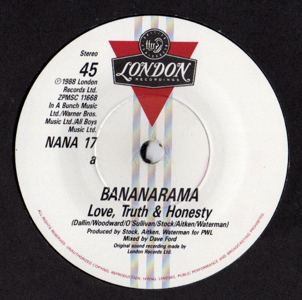 Bananarama : Love, Truth & Honesty (7", Single, Whi)