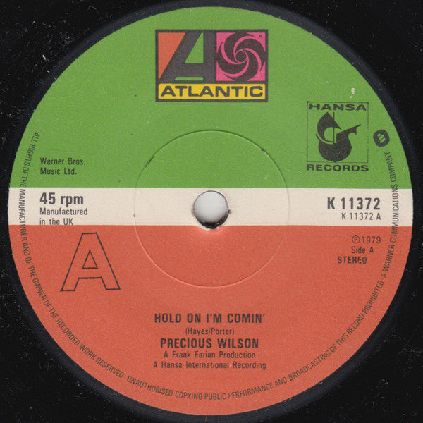 Precious Wilson : Hold On I'm Coming / Funky Dancer (You Got Me Dancing) (7", Single)
