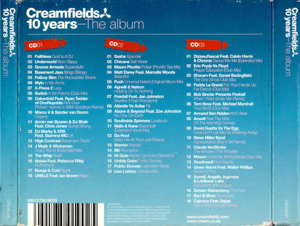Various : Creamfields 10 Years - The Album (3xCD, Mixed)