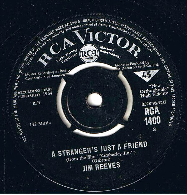 Jim Reeves : I Won't Forget You (7")