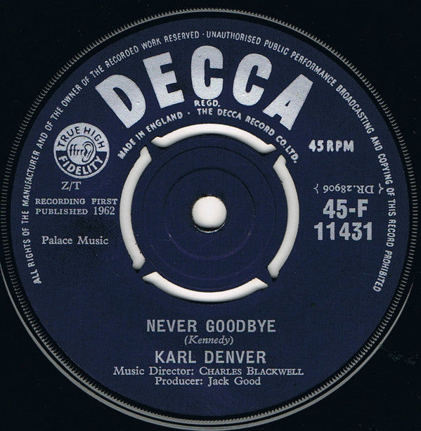 Karl Denver : Never Goodbye (7")