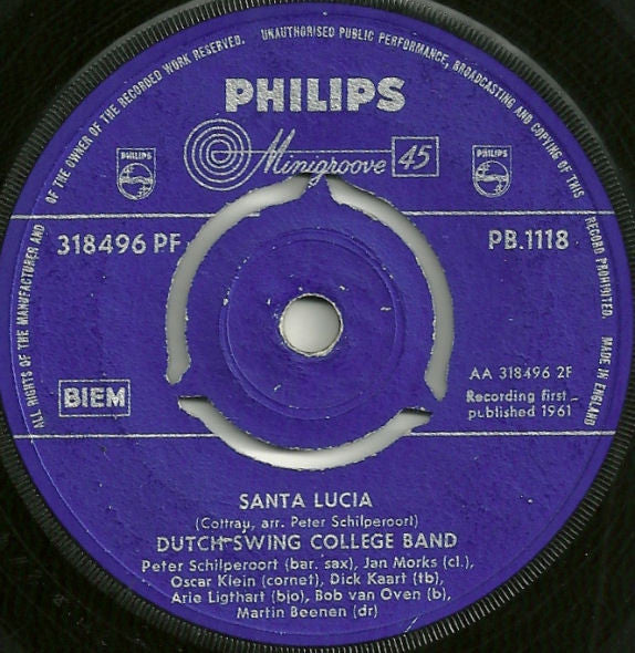 The Dutch Swing College Band : Wilhelm Tell / Santa Lucia (7", Single)