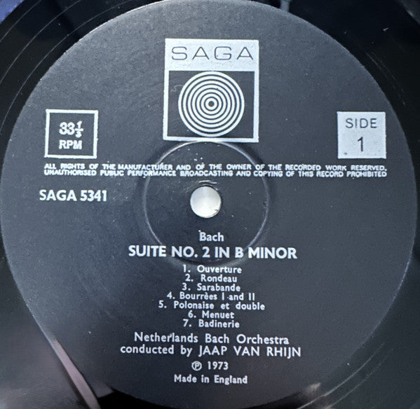 Bach*, Netherlands Bach Orchestra : Suite No.2 In B Minor / Suite No.3 In D Major. (LP)