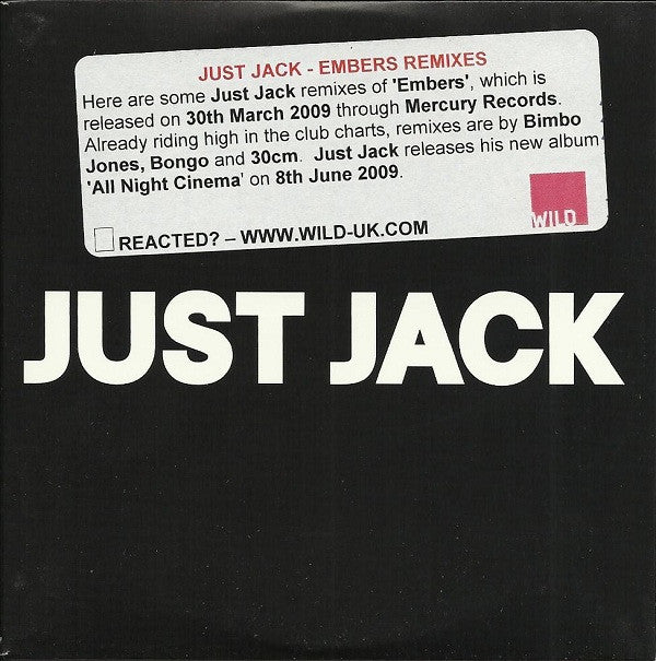 Just Jack : Embers (Remixes) (CD, Single, Promo)