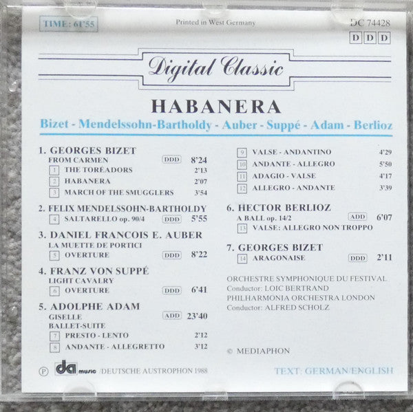 Loic Bertrand : Habanera Bizet - Mendelssohn - Bartoldy - Auber-suppe - Adam - Berlioz (CD)