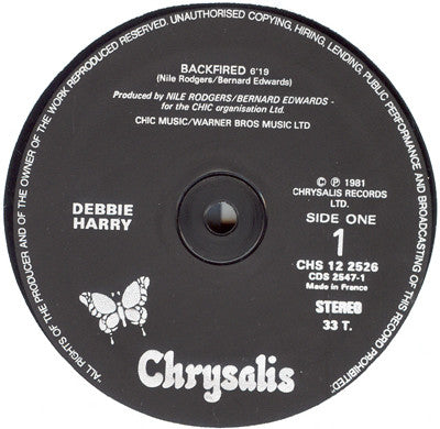 Deborah Harry : Backfired (12", Single, Fra)