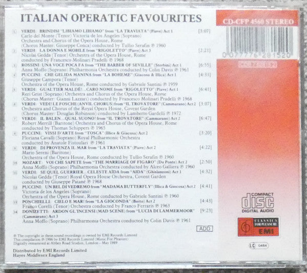 Various : Italian Operatic Favourites (CD, Comp, RM)