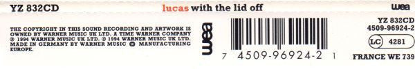 Lucas (2) : Lucas With The Lid Off (CD, Single)
