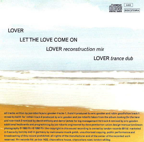 Joe Roberts : Lover (CD, Single)
