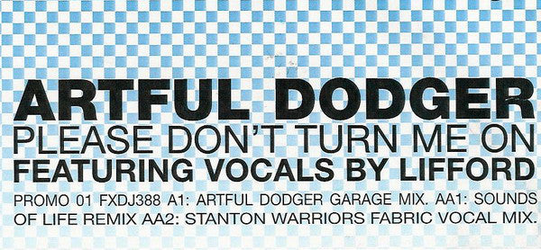 Artful Dodger : Please Don't Turn Me On (12", Promo, W/Lbl)