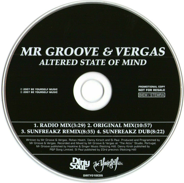 Mr. Groove & Vergas : Altered State Of Mind (CD, Promo)