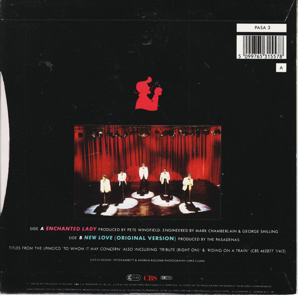 The Pasadenas : Enchanted Lady (7", Single)