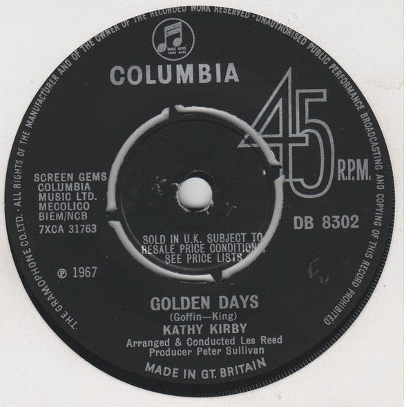 Kathy Kirby : Turn Around / Golden Days (7", Single)