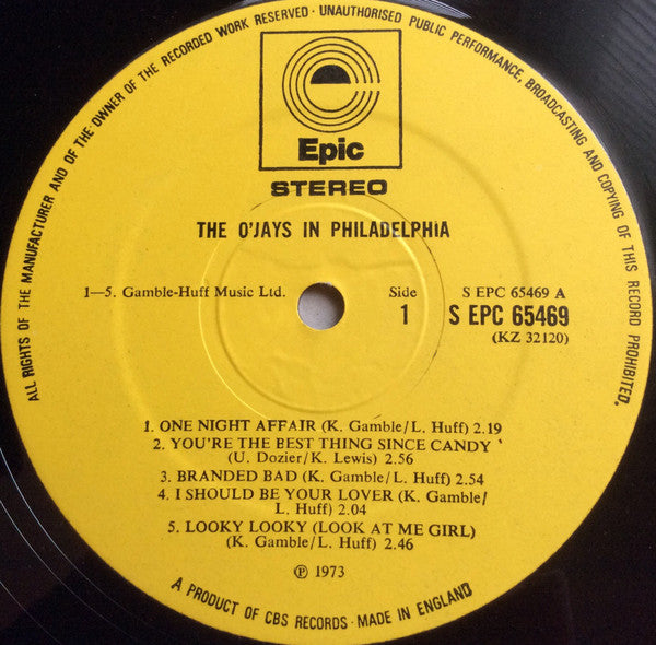 The O'Jays : In Philadelphia (LP, Album)