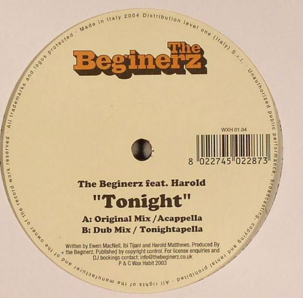 The Beginerz Feat. Harold Matthews (2) : Tonight (12")