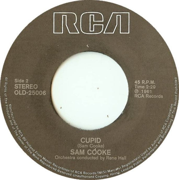 Sam Cooke : Twistin' The Night Away / Cupid (7", Single, RE)