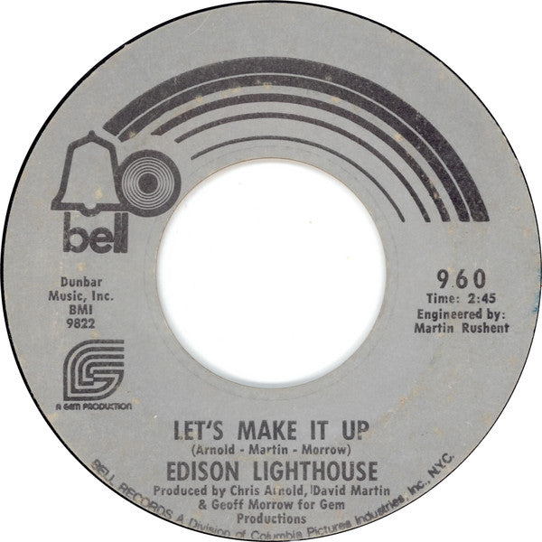 Edison Lighthouse : It's Up To You Petula / Let's Make It Up (7", Single, Mono, Styrene)
