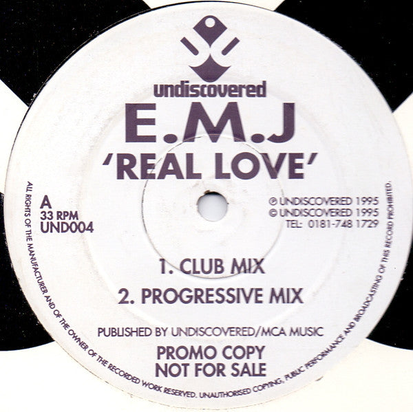 EMJ : Real Love (12", Single, Promo)