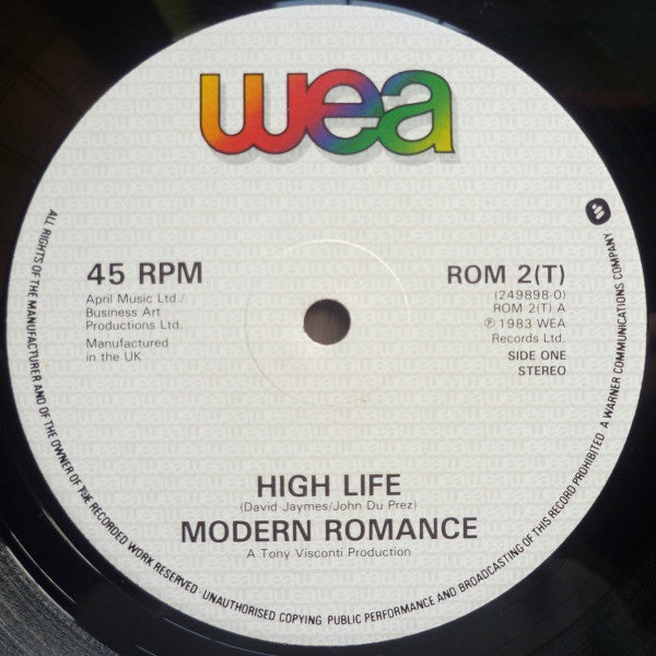 Modern Romance : High Life (12", Single, Pos)