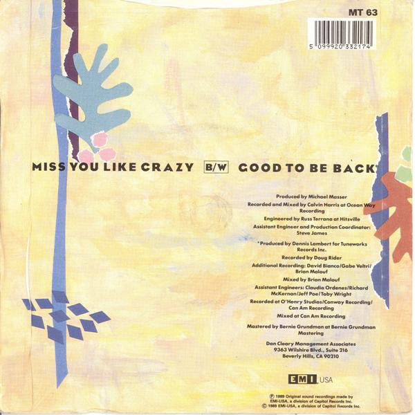 Natalie Cole : Miss You Like Crazy (7", Single, Inj)