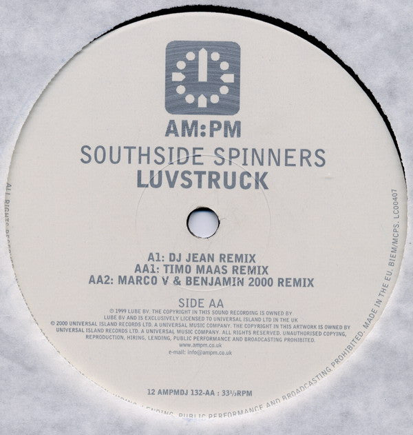 Southside Spinners : Luvstruck (12", Promo)