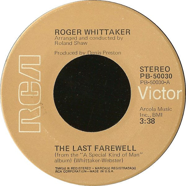 Roger Whittaker : The Last Farewell / Paradise (7", Ind)