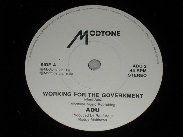 Adu : Working For The Government (7")
