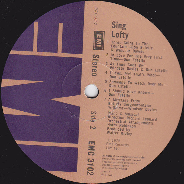 Don Estelle & Windsor Davies : Sing Lofty (LP, Album, Pur)