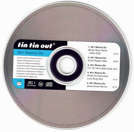 Tin Tin Out : All I Wanna Do (CD, Single)
