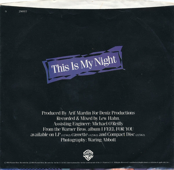 Chaka Khan : This Is My Night (7")