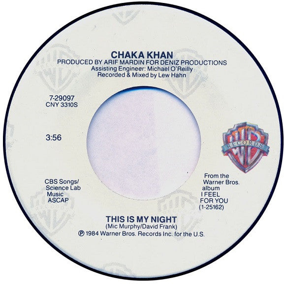 Chaka Khan : This Is My Night (7")