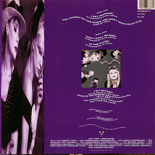 Voice Of The Beehive : I Say Nothing (12", Ltd, Pos)