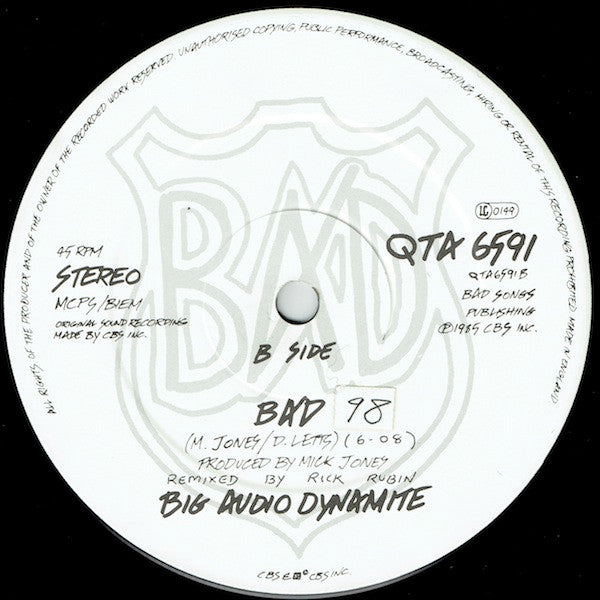 Big Audio Dynamite : The Bottom Line (U.S. Remix) (12", Maxi)