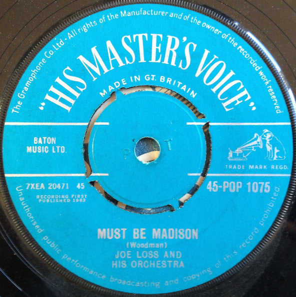Joe Loss & His Orchestra : Must Be Madison  (7", Single)