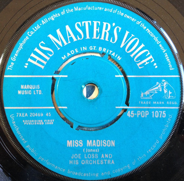 Joe Loss & His Orchestra : Must Be Madison  (7", Single)