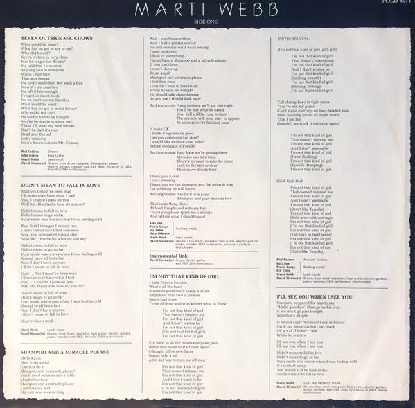 Marti Webb : I'm Not That Kind Of Girl (LP, Album)