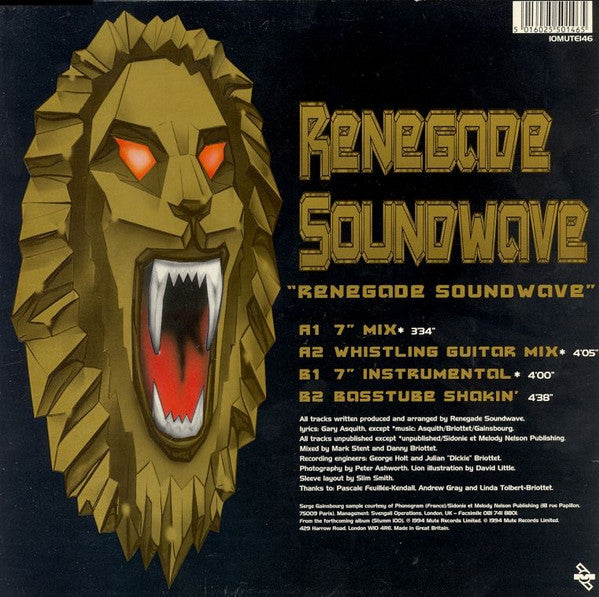 Renegade Soundwave : Renegade Soundwave (10", Single, Ltd)