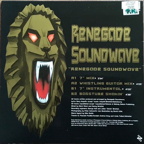 Renegade Soundwave : Renegade Soundwave (10", Single, Ltd)