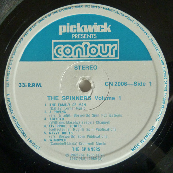 The Spinners : The Spinners - Volume One (LP, Comp, Whi)