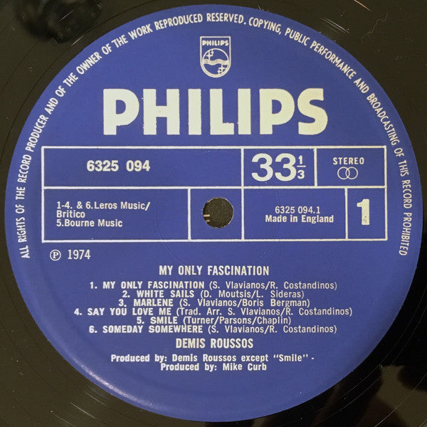 Demis Roussos : My Only Fascination (LP, Album)