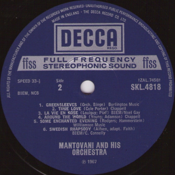 Mantovani And His Orchestra : Mantovani's Golden Hits (LP, Comp, RP)