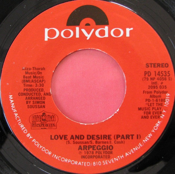 Arpeggio (2) : Love And Desire (7", Single)