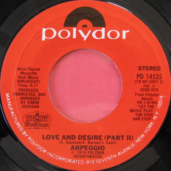 Arpeggio (2) : Love And Desire (7", Single)