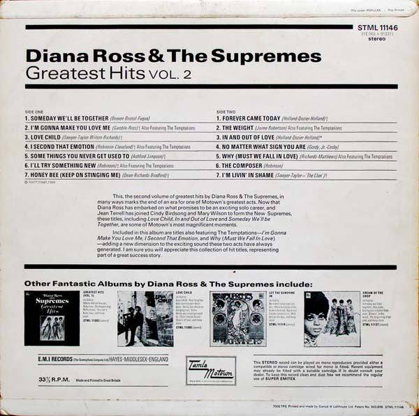 The Supremes : Greatest Hits Vol. II (LP, Comp)