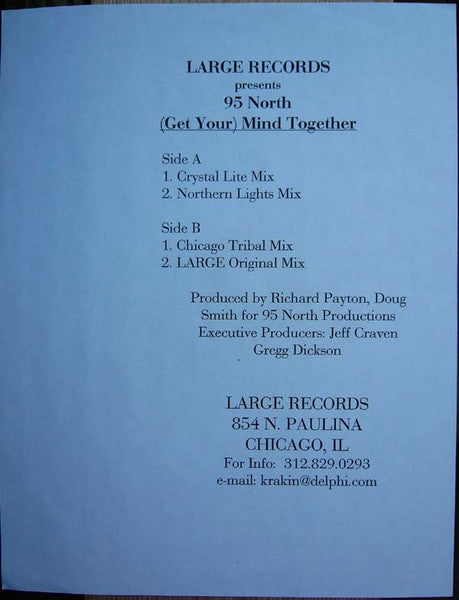95 North Feat. Dave Sinkfield : Get Your (Mind Together) (12", W/Lbl)