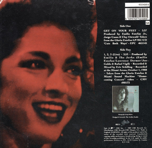 Gloria Estefan : Get On Your Feet (7", Single, Ltd, Tou)