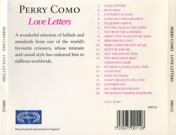Perry Como : Love Letters (CD, Comp)