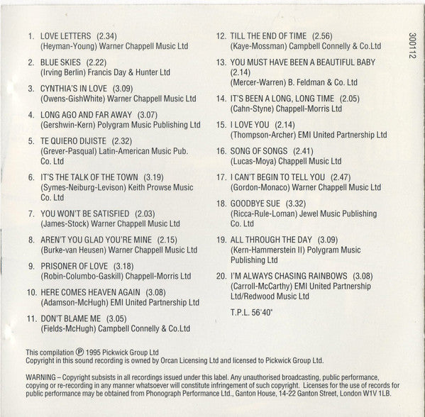 Perry Como : Love Letters (CD, Comp)