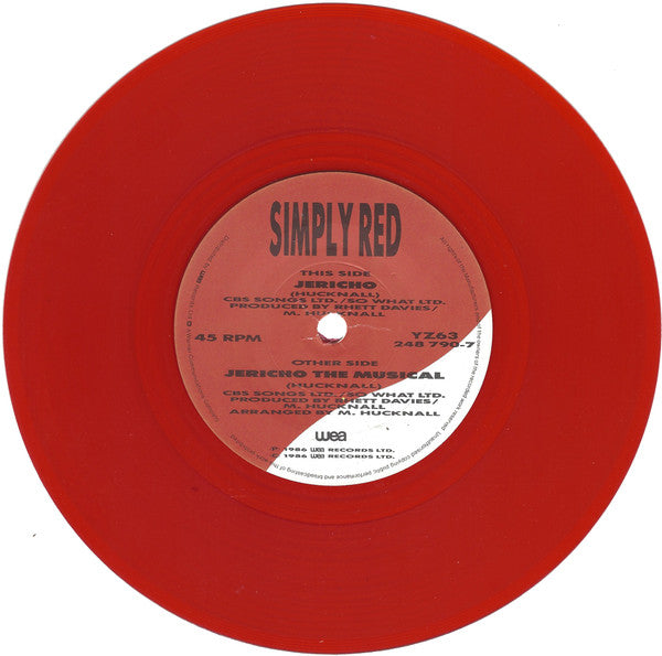 Simply Red : Jericho (7", Single, Ltd, Red)