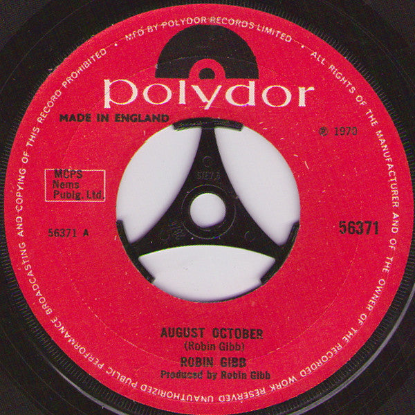 Robin Gibb : August October (7", Single)